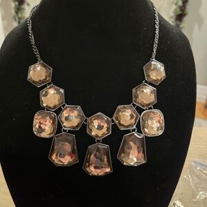 Elegant Gold and Silver Statement Necklace